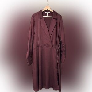 Addition Elle Deep Wine Long Sleeve Dress